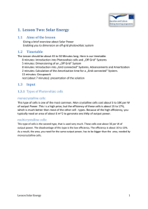 Calculation of the Amortization time for a „Grid connected“ System.