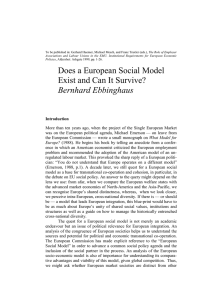 Does a European Social Model Exist and Can It Survive?