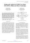 Design and Analysis of CMOS Two Stage OP-AMP in 180nm