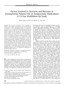 Factors Involved in Outcome and Recovery in Schizophrenia