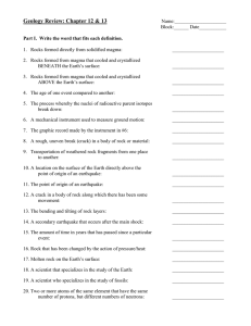 Geology Review: Chapter 12