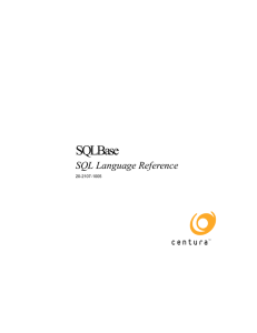SQLBase SQL Language Reference