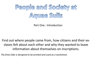 Society and individuals at Aquae Sulis 1
