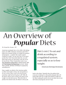 Overview of Popular Diets - Obesity Action Coalition