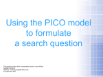 Using the PICO model to formulate a search question