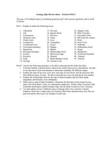 Geology Review Sheet