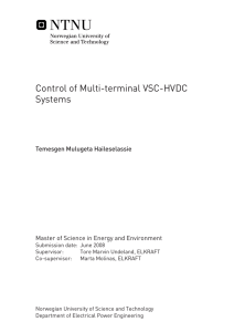 Control of Multi-terminal VSC-HVDC Systems