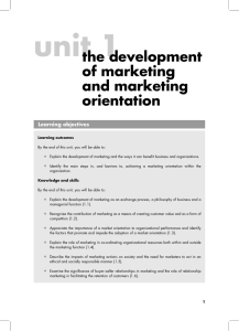 the development of marketing and marketing orientation
