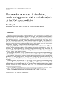 Fluvoxamine as a cause of stimulation, mania and