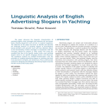 Linguistic Analysis of English Advertising Slogans in Yachting