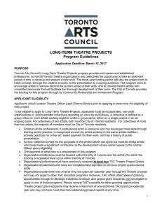 LONG-TERM THEATRE PROJECTS Program Guidelines