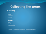 Collecting like terms