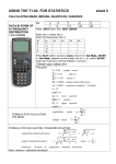 USING THE T1-82 FOR STATISTICS sheet 2