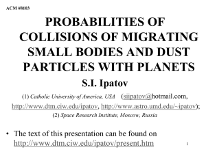 the probabilities of collisions