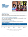 2016–2017 Student Injury and Sickness Plan for Hebrew College