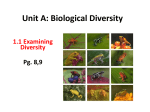 Unit A: Biological Diversity