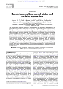 Speciation genetics - Philosophical Transactions of the Royal