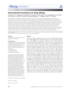 International Consensus on drug allergy