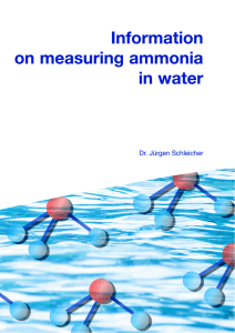 Information on measuring ammonia in water