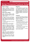 "Benign Paroxysmal Positional Vertigo" Patient Factsheets