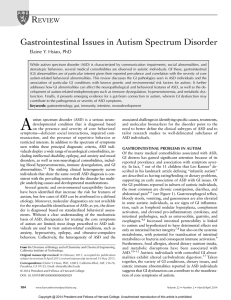 Gastrointestinal issues in autism spectrum disorder. Harv Rev