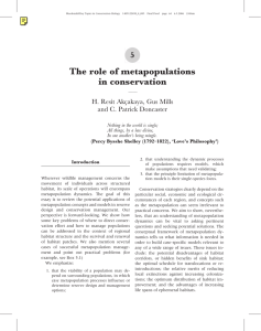The role of metapopulations in conservation