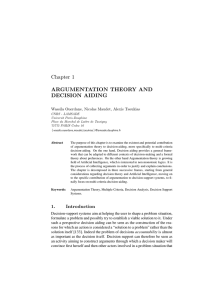 Chapter 1 ARGUMENTATION THEORY AND DECISION AIDING