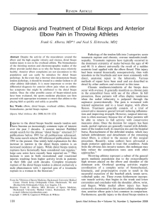 Diagnosis and Treatment of Distal Biceps and Anterior Elbow Pain
