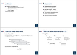 Last lecture Today`s menu Capacitive sensing elements Capacitive