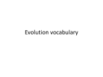 Evolution vocabulary