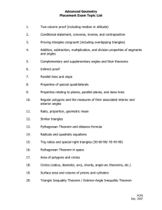 Advanced Geometry Placement Exam Topics