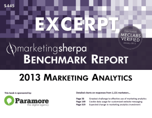 (2013): Marketing Analytics Benchmark Report