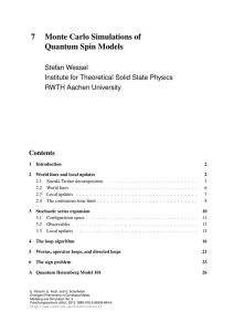 Monte Carlo Simulations of Quantum Spin Models - cond