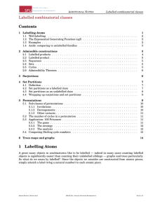 Labelled combinatorial classes Contents 1 Labelling Atoms