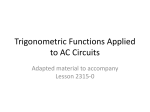 Trigonometric Functions Applied to AC Circuits