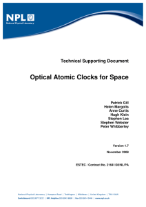 Optical Atomic Clocks for Space