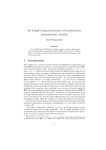 De Jongh`s characterization of intuitionistic propositional calculus