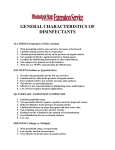 GENERAL CHARACTERISTICS OF DISINFECTANTS