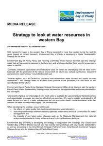 Strategy to look at water resources in western Bay