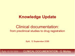 Knowledge Update Clinical documentation: from preclinical studies