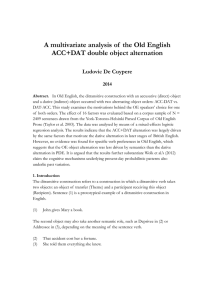 A multivariate analysis of the Old English ACC+DAT double object