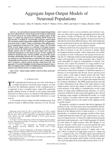 Aggregate Input-Output Models of Neuronal Populations