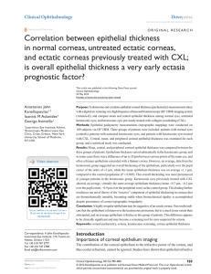 Correlation between epithelial thickness in normal
