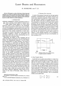 Laser Beams and Resonators