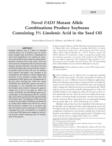 Novel FAD3 Mutant Allele Combinations Produce Soybeans