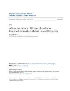 A Selective Review of Recent Quantitative Empirical Research in