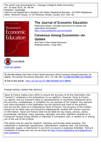 The Journal of Economic Education Consensus Among Economists