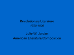 Revolutionary Literature 1750-1800