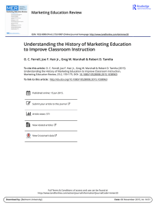 Understanding the History of Marketing Education to Improve