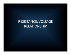 RESISTANCE/VOLTAGE RELATIONSHIP